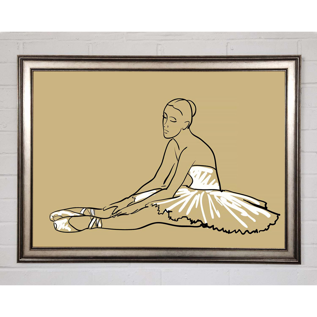 Gerahmtes Wandbild Beige White Ballerina 4