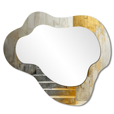 Urban Silence Stairs To Heaven I - Futuristic Cloud Decorative Wall Mirror, Industrial Vanity Mirror, Printed on Metal