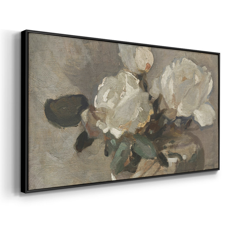 Botanical Series-CDVI- Toile tendue avec châssis tendue, prête à être accrochée, H 21 po x l 41 po, Noir
