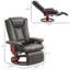 Confortable fauteuil inclinable manuel pivotant en cuir synthétique avec repose-pieds réglable pour la détente dans le salon-1834572902