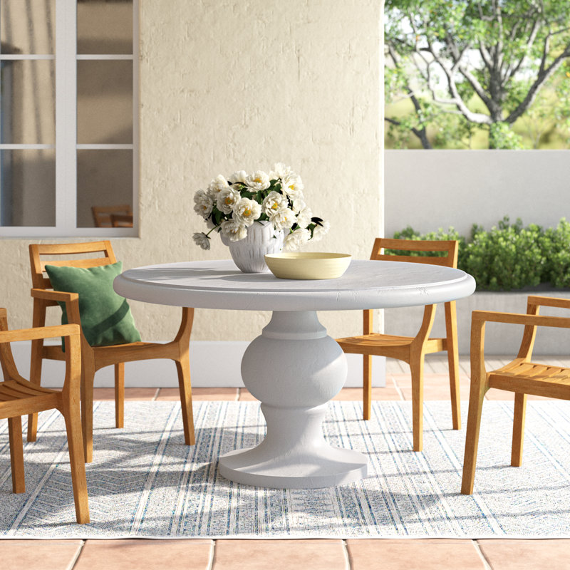 Toseland Round Concrete Outdoor Dining Table