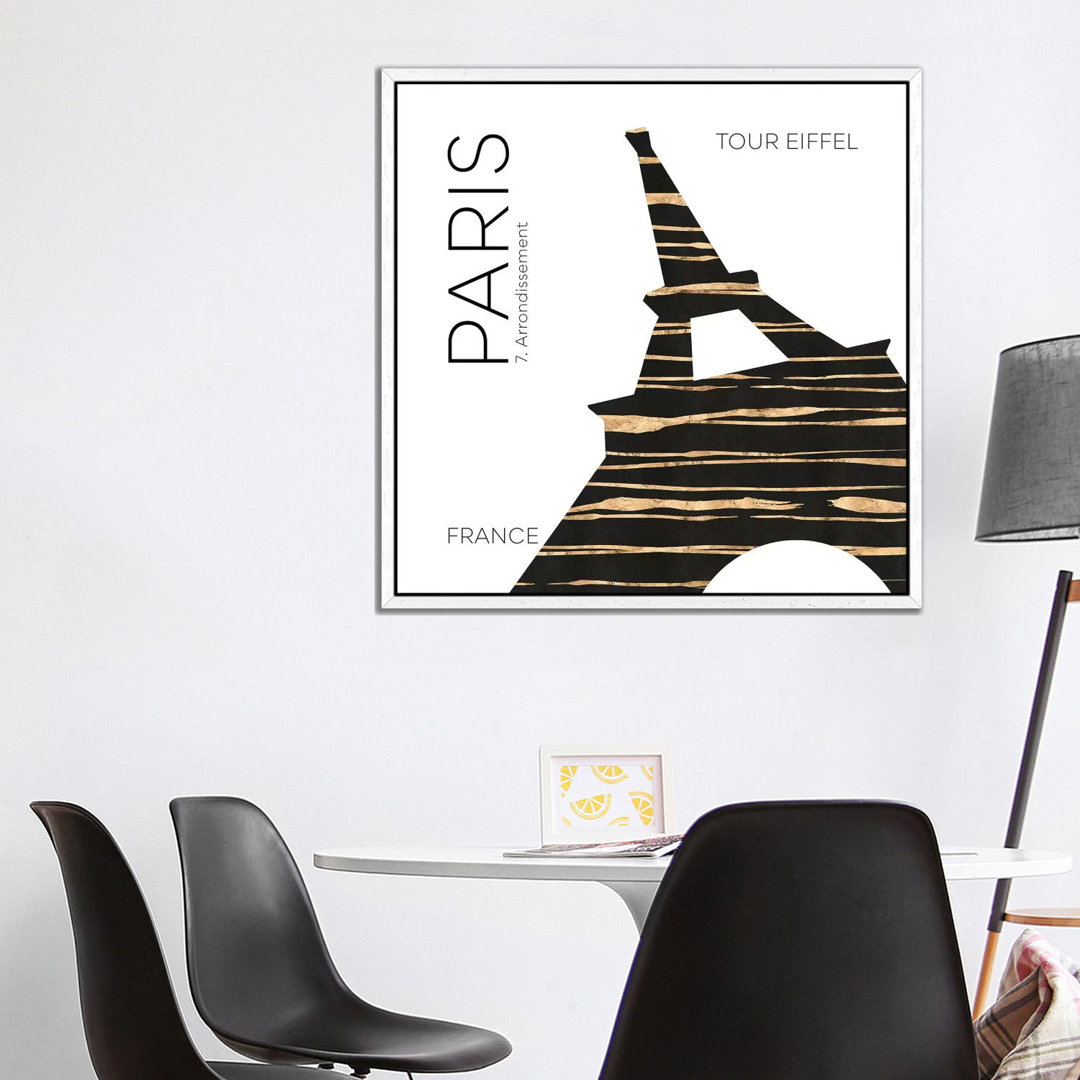 Urban Art Paris Eiffel Tower by Melanie Viola - Print on Canvas