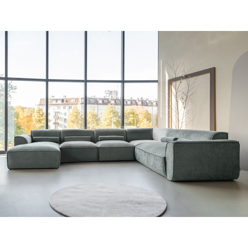 Flex Felix 8 Seater Corner Sofa , Olive, Right Hand Facing
