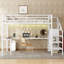 Ensemble de lit mezzanine en métal Brincrest avec bureau en L et charge USB-124025060-124025061