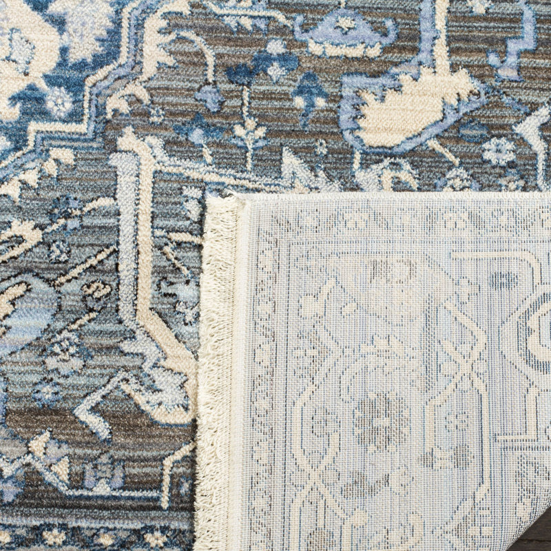 Tapis bleu persan rétro Egremont, Rectangle 3 pi x 5 pi