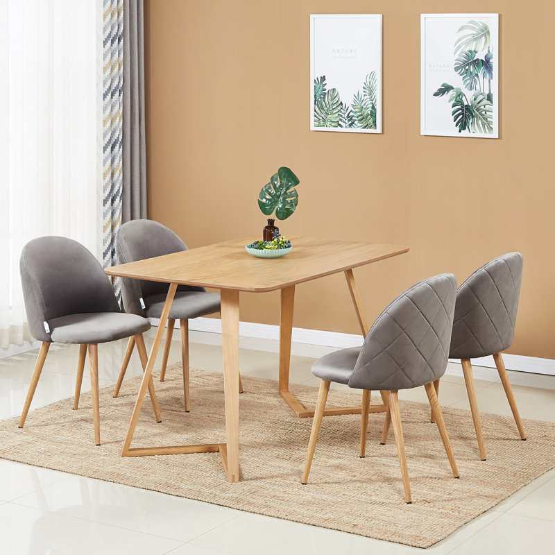 Assael Velvet Upholstered Side Chair, Grey