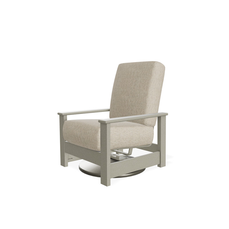 Chaise berçante pivotante cachée en polymère Leeward, Dune Grasscloth, Tempête