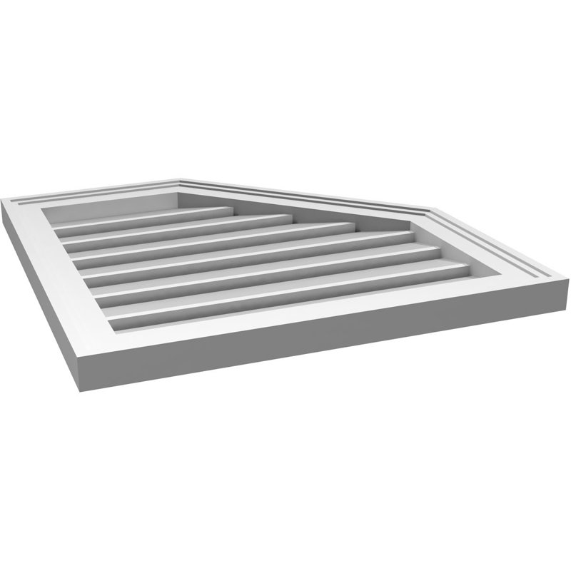 Évent en poire fonctionnel en demi-octogone à droite en uréthane Signature, H 22 po x l 22 po x P 1,5 po