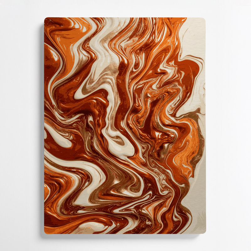 Art abstrait abstrait en métal rouge 22, H 24 po x l 36 po