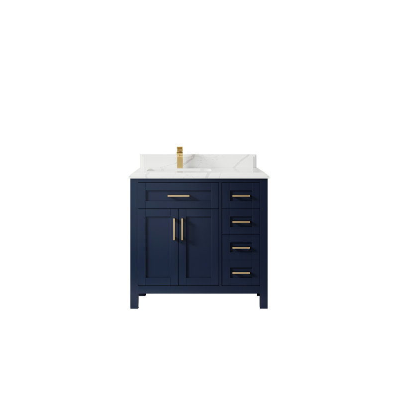 Ensemble de meuble-lavabo simple 36 po Gracieuse, Calacatta Laza