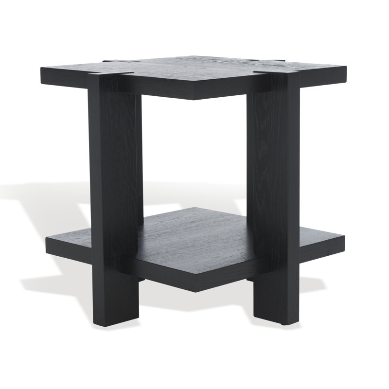Quigley Square Wood Accent Table, Black