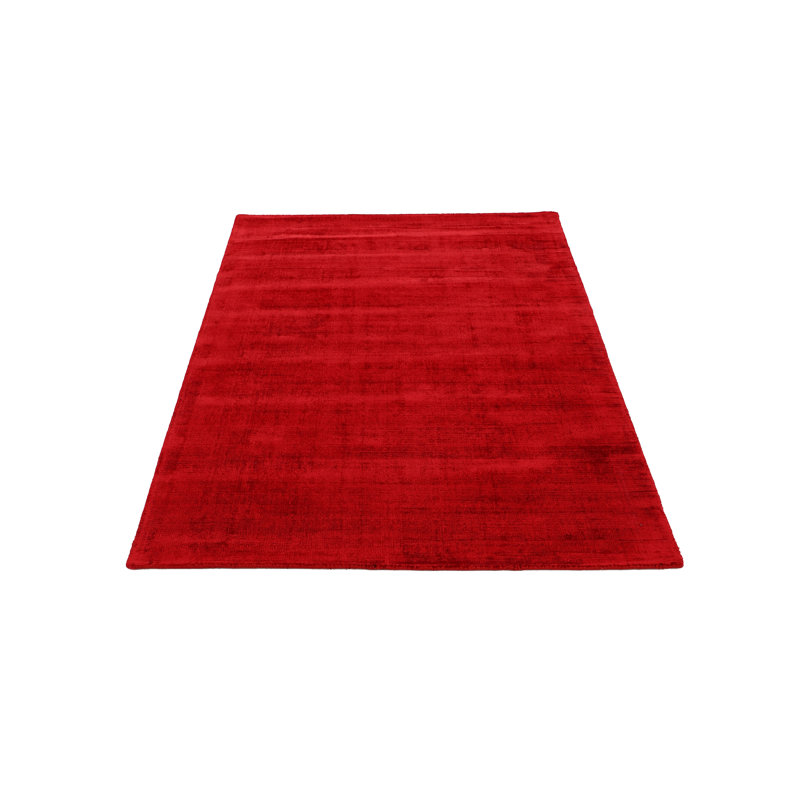 Ava Handmade Viscose Silky Solid Soft Red Rug, Rectangle 80 x 150cm