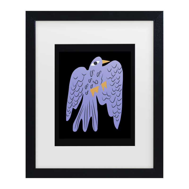 Œuvre encadrée «bolologic Little Dean Blue Bird», H 13 po x l 16 po, Cadre noir