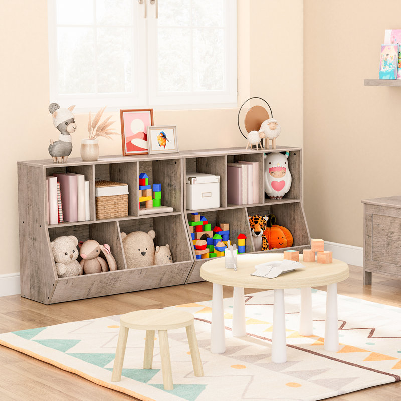 Toy Organizer Chip Resistant Kids Bookcase, Greige