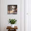 Key storage cabinet, Opens to the right, 30x30x5, White, A cup of coffee on a wooden table, 