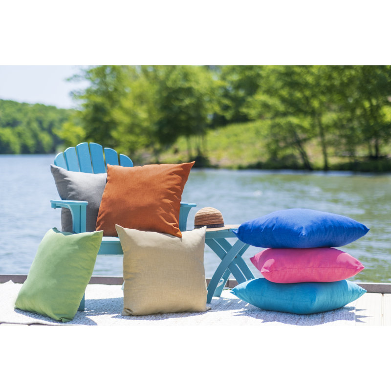 22" Bright Pink Polyester Indoor/Outdoor Square Throw Pillow