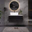 Meuble-lavabo flottant simple avec lavabo et armoire en placage durable
