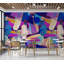 Murale abstraite pelez et collez Lajeanna - Violet-106503710