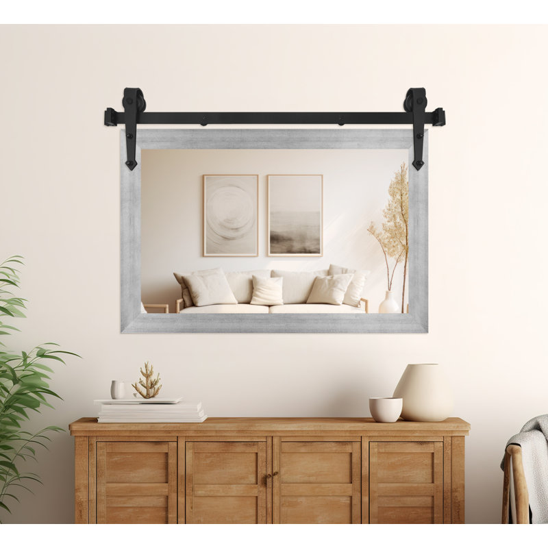 Conner Rea Flat Wall Mirror, 18" x 33", Matte Silver
