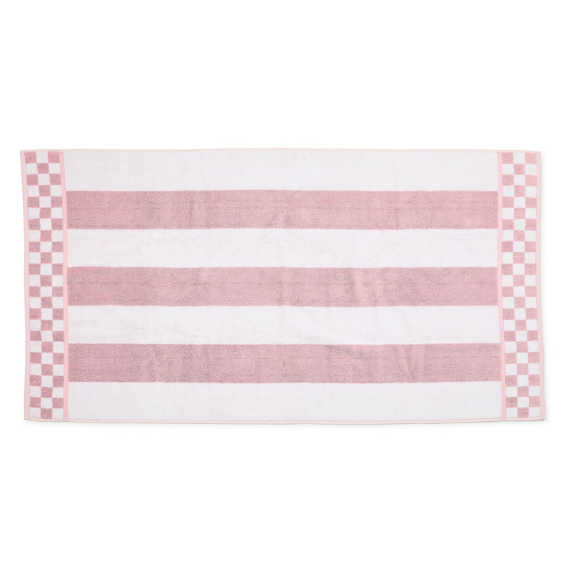 Sterling Check Plum Stripe Bath Towel, Pink/White