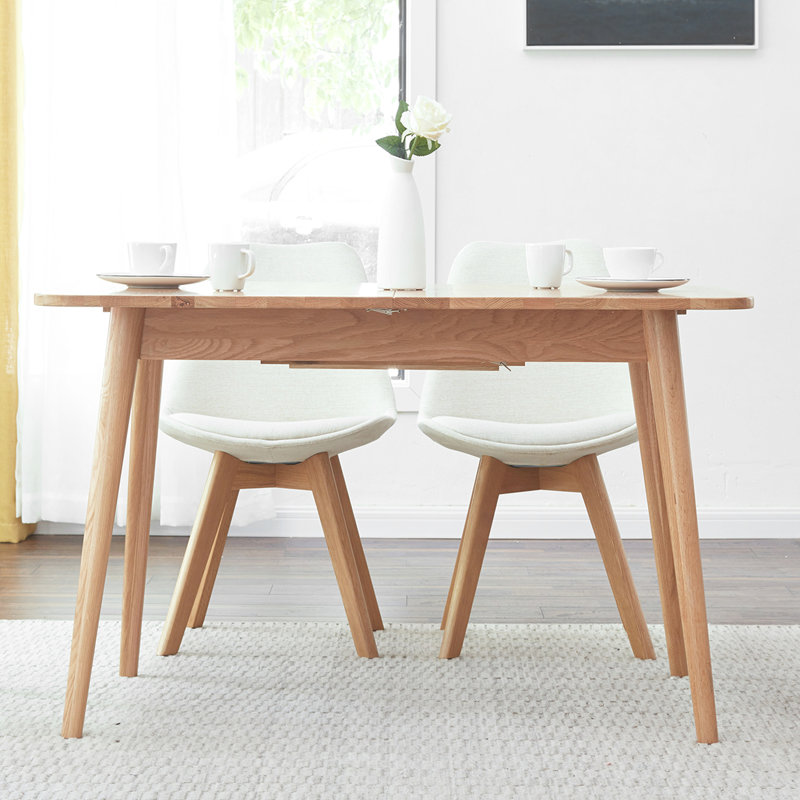 Table de salle à manger extensible en bois massif de 36,62 po Largeur du colis Chêne polyvalent 1,2 à 1,6 m, grattoir, pour la décoration intérieure