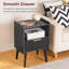 23.4"NightStand with Charging Station, Fluted Bedside Table Furniture-102629362