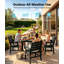 Ensemble de salle à manger d'extérieur pour 6 personnes 8 pièces pour l'extérieur avec structure en aluminium Ensemble de salle à manger d'extérieur moderne pour la cour extérieure / porche / terrasse, 2 tables et 6 chaises, noir-126661439