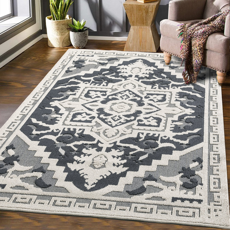 Vintage Floral Area Rug Washable Non Slip Low Pile Carpet Mark Resistant Soft Collapsible Vintage Accent Throw Rug Living Room Bedroom Dining Room Office Home Decor
