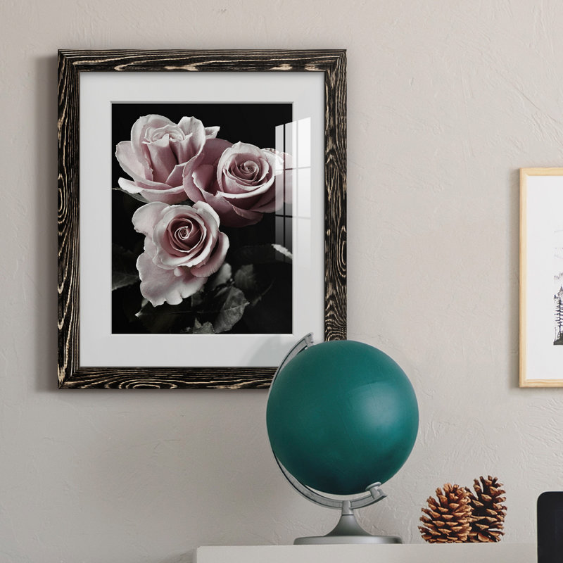 Rose noire I - photographie, Papier encadré noir, H 37,5 po x l 27,5 po x P 1,5 po
