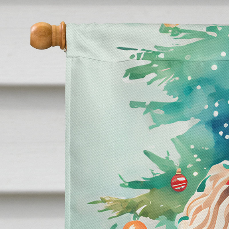Drapeau de Noël caniche, H 40 po x l 28 po