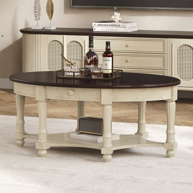 Table basse moderne pour le salon, Espresso / beige