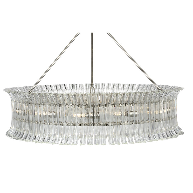 AERIN Rhine 36" Ring Chandelier with Crystal, Polished Nickel