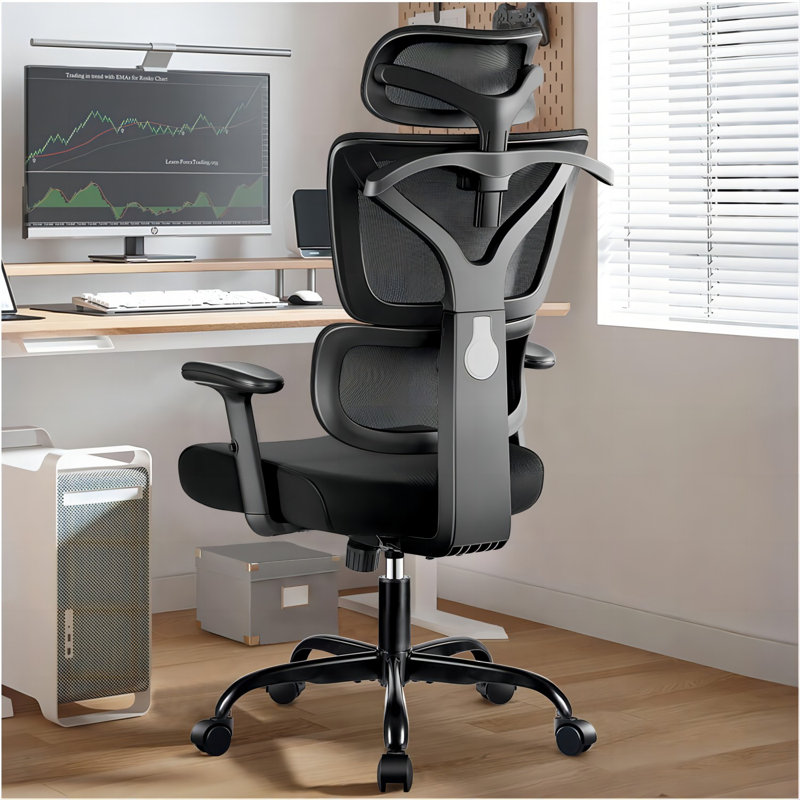 Wealdstone Office Chair with Headrest, Black, Black