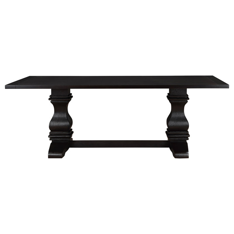 Villeneuve Rustic Espresso Rectangular Double Pedestal Dining Table