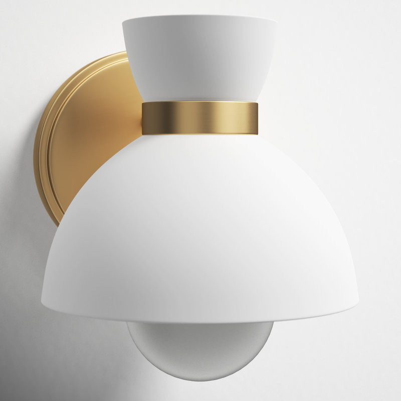 Schriver Lavina 1-Light Wall Sconce In Matte Black, Brass