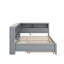 Lit de jour double en bois avec lit gigogne simple, lit de jour équipé d'une tablette de rangement et de stations de recharge USB-2018630662-2018630661