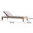 Outdoor Recliner Wood Frame Adjustable Back Outdoor Teak Wood Chaise Lounge , Cushion Included