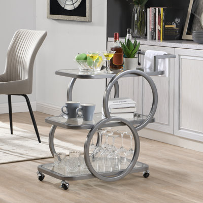 Antu 3-Tier Mobile Home Service Bar Cart by Wrought Studio