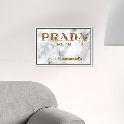 Milan " Fashion And Glam Milan Gold Road Sign "