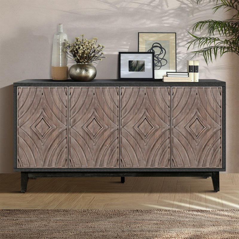 Rebecka Wooden Storage Cabinet, Antique Brown