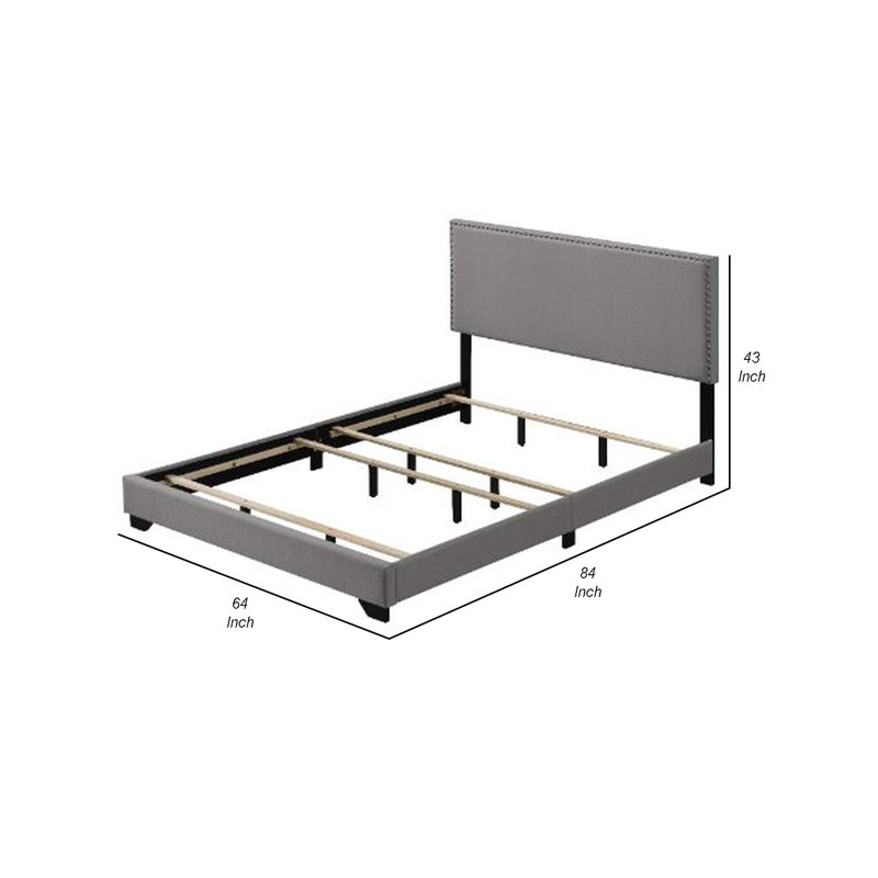 Grand lit tapissier standard Ravshan, Gris, Grand