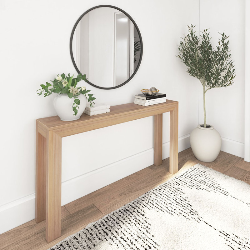 Beckett Solid Wood Console Table, Blonde, 32" H x 56" W x 12" D