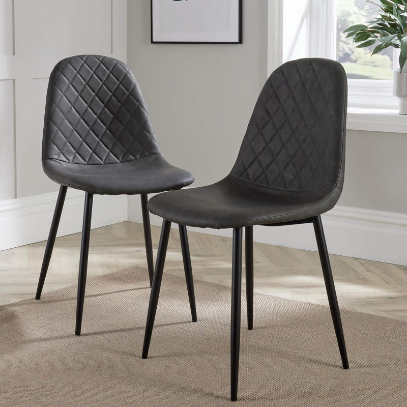Carnlougherin Padded Fabric Metal Dining Chairs