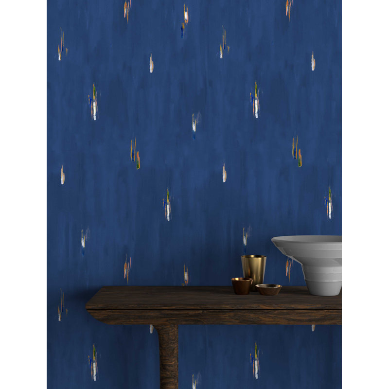Rouleau de papier peint L 33 pi x l 20,5 po Yuki Osada Skyfall, Bleu