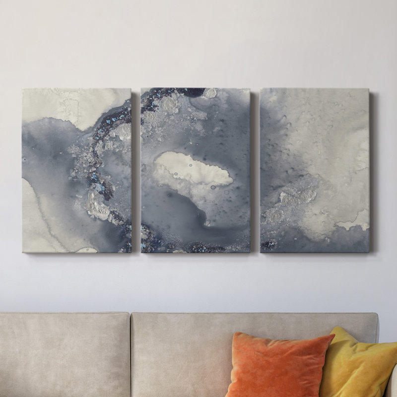 Celestial Paynes II - Toile tendue avec châssis de qualité supérieure - Prêt à être accroché, H 60 po x l 120 po x P 1 po