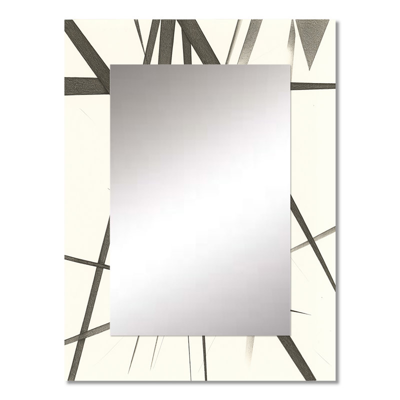 Minimalist Black and White IV - Modern Rectangular Wall Mirror, 32 po x 24 po