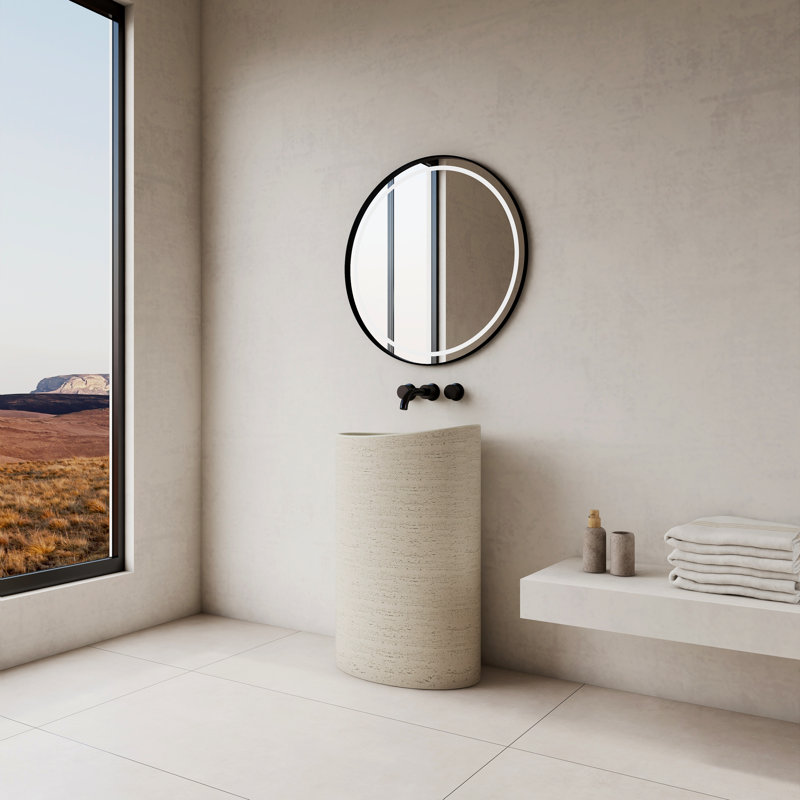Lavabo de salle de bain sur pied 34 po