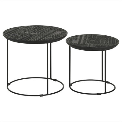 Table gigogne 2 pièces noir mat