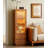 Modern Cherry Display Cabinet, Ribbed Glass & Drawers