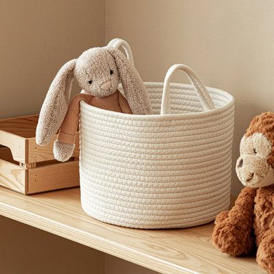 Panier à linge en tissu avec poignées